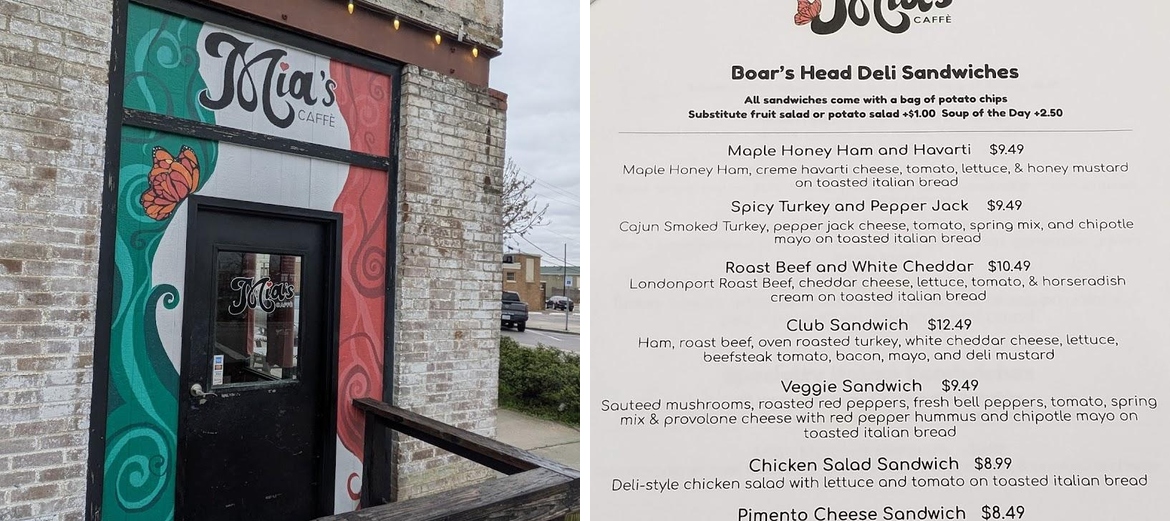 Mia's Caffe Menu