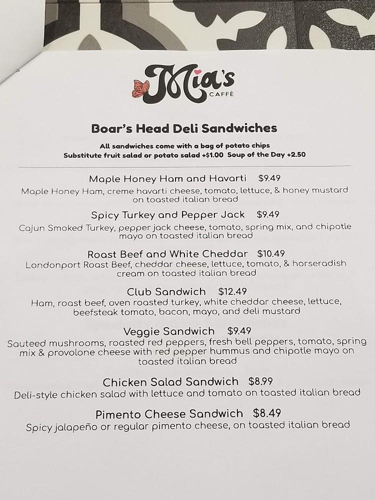 Mia's Caffe Menu image 1